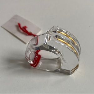 Baccarat carved crystal ring size 6.5